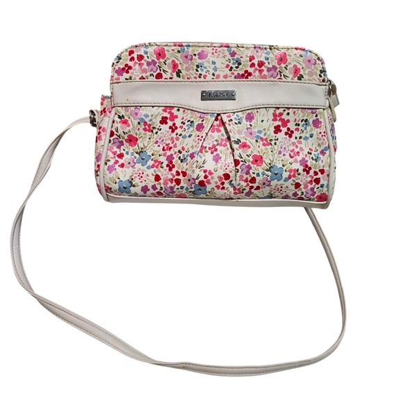 Koltov Handbags - Koltov Pink Beige Floral Hippie Peasant Crossbody Purse Vintage 90s Bag Rare HTF